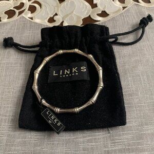 New Links of London Solid Silver Bamboo Bangle Bracelet